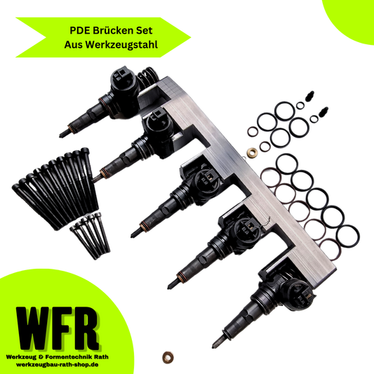 All-in-One-Set: WFR PDE-Brücke + Verstärkte VITON Dichtungen + PDE-Montagesatz für 5-Zylinder (VW T5 2.5 TDI - alle Kennbuchstaben)