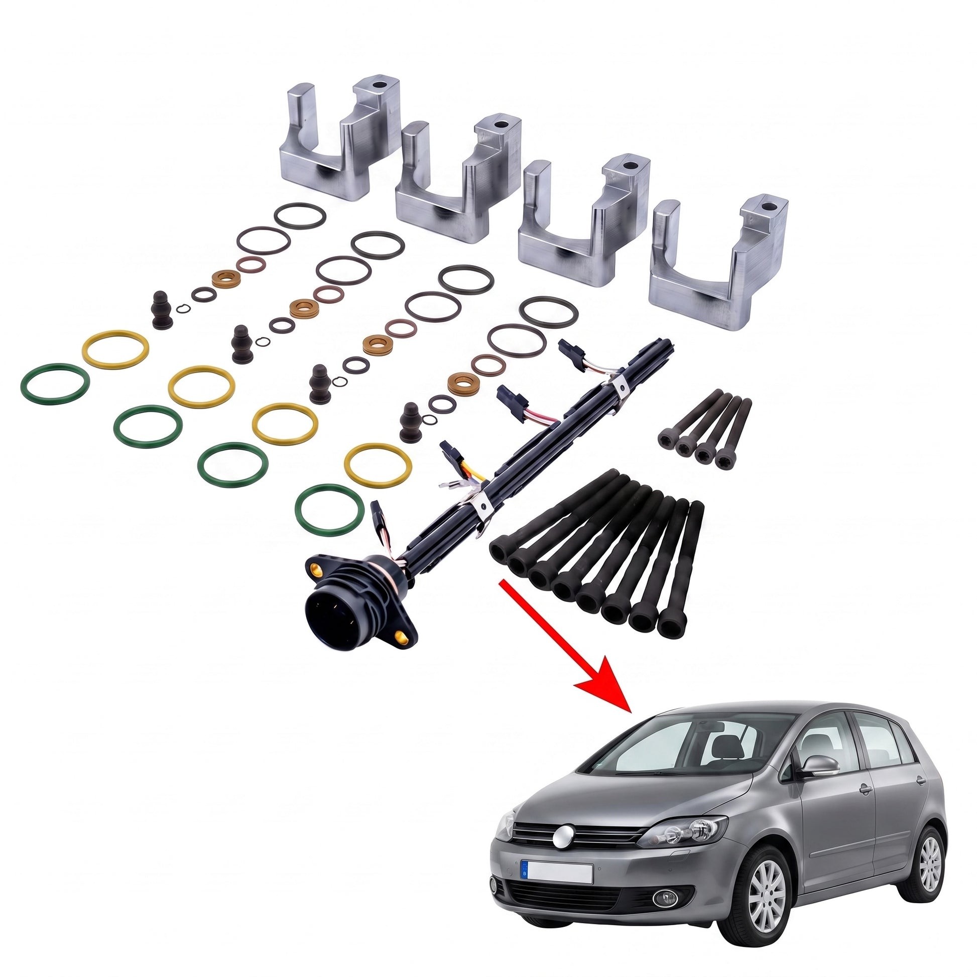 PDE-Reparaturhalter_Komplett-Set_VW-Golf-Plus_4-Zylinder
