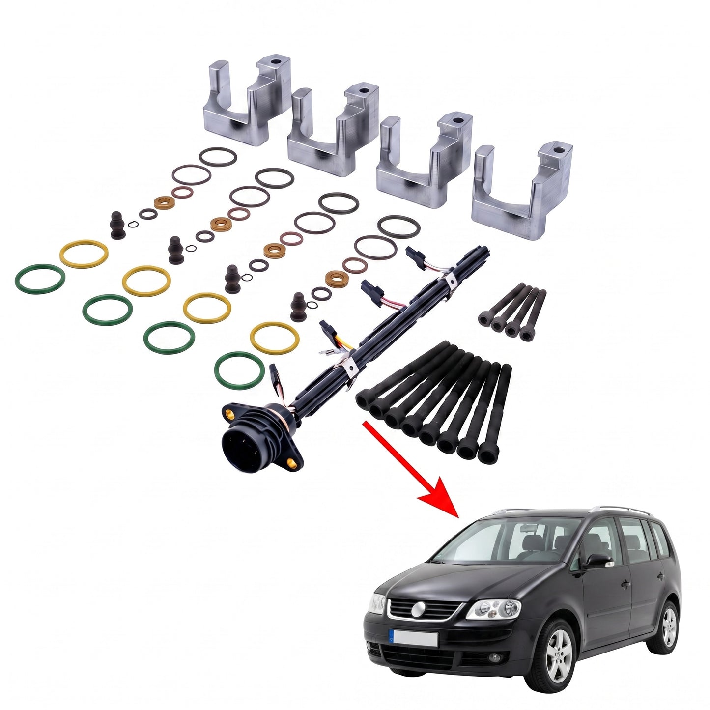 PDE-Reparaturhalter_Komplett-Set_VW-Touran_4Zylinder