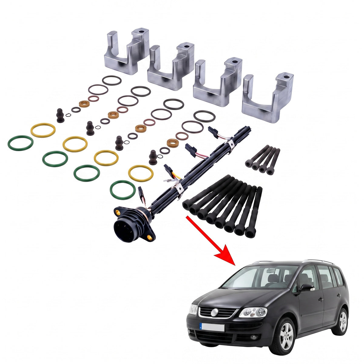 PDE-Reparaturhalter_Komplett-Set_VW-Touran_4Zylinder